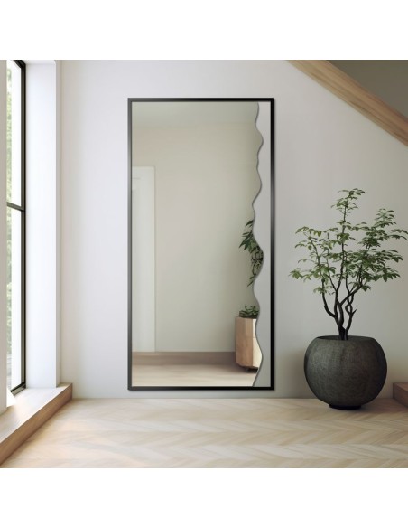 Dekoratívne zrkadlo v čiernom MDF ráme - WIENA V RÁME