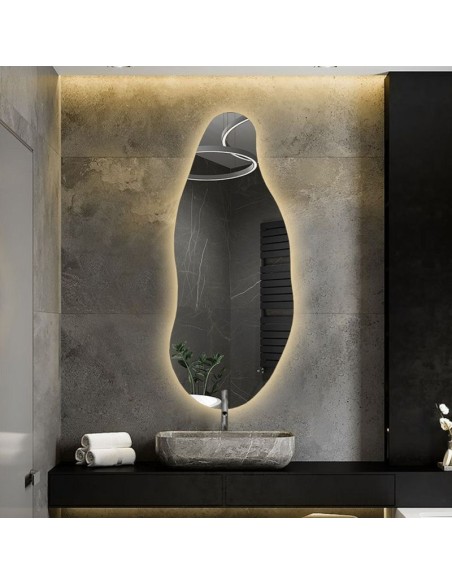 Dekoratívne zrkadlo s organickým tvarom a osvetlením - BARYT LED