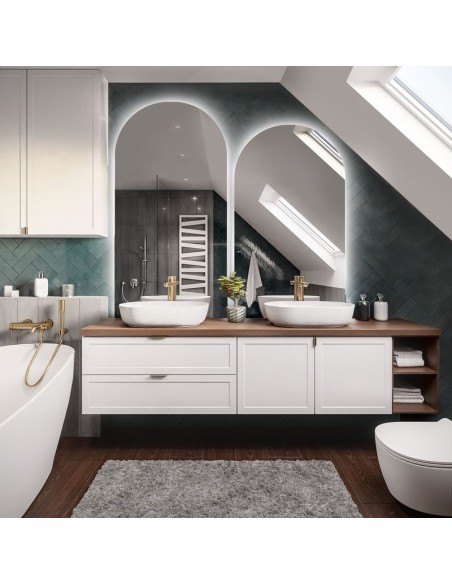 Súprava dvoch polovičných oválnych kúpeľňových zrkadiel s podsvietením - FRANK LED SÚPRAVA