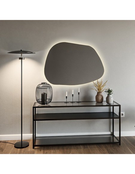 Organicky tvarované zrkadlo s osvetlením - BAZALT LED