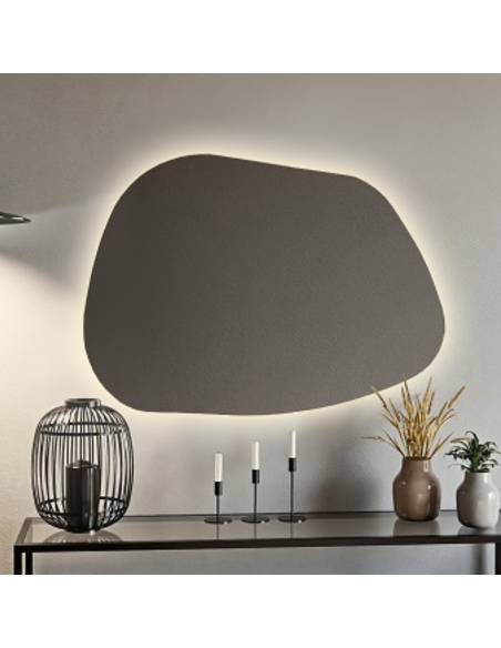 Organicky tvarované zrkadlo s osvetlením - BAZALT LED