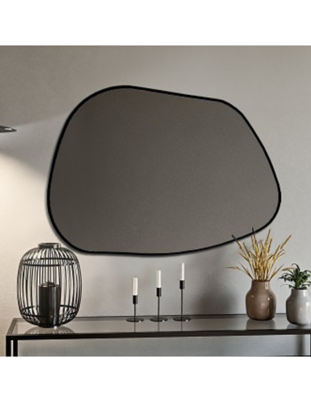 Organicky tvarované zrkadlo v MDF ráme - BAZALT V RÁME