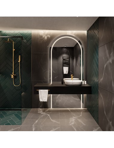 Polovičné oválne zrkadlo s osvetlením...