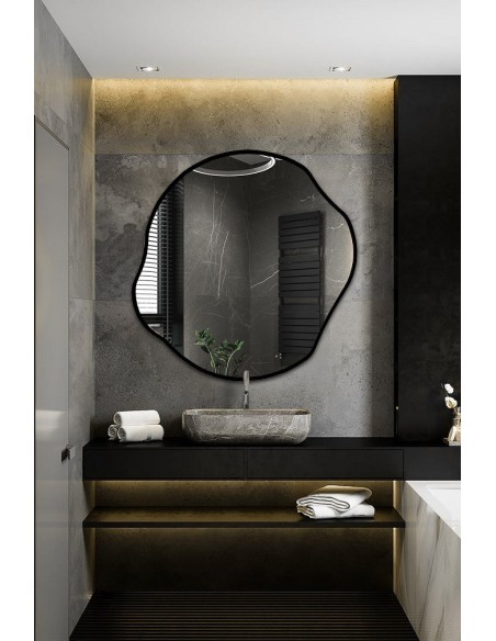 Zrkadlo s organickým tvarom v ráme - CYRKON V RÁME