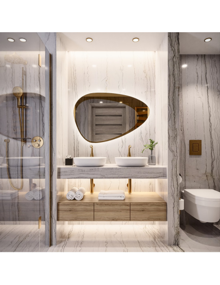 Zrkadlo s organickým tvarom s podsvietením - KALCYT LED