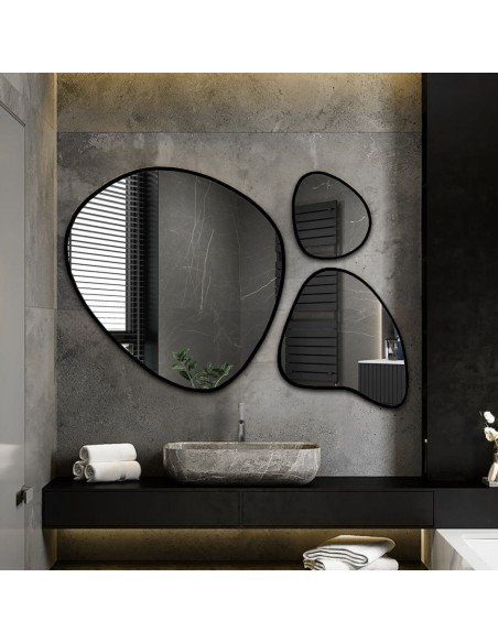 Súprava troch organických zrkadiel v ráme - FLORA V RÁME