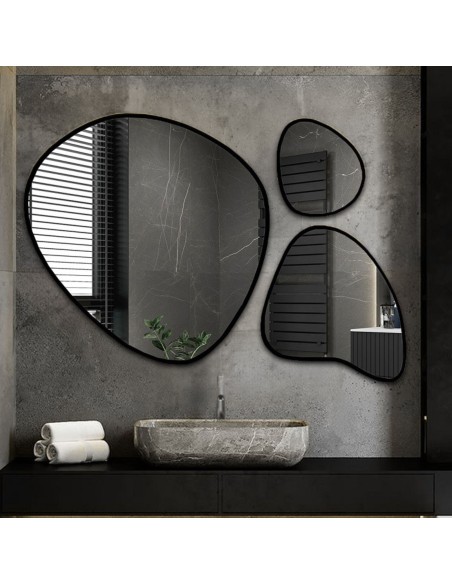 Súprava troch organických zrkadiel v ráme - FLORA V RÁME