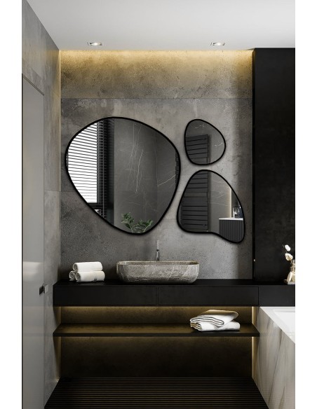 Súprava troch organických zrkadiel v ráme - FLORA V RÁME