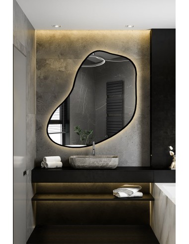 Zrkadlo s organickým tvarom v ráme so...