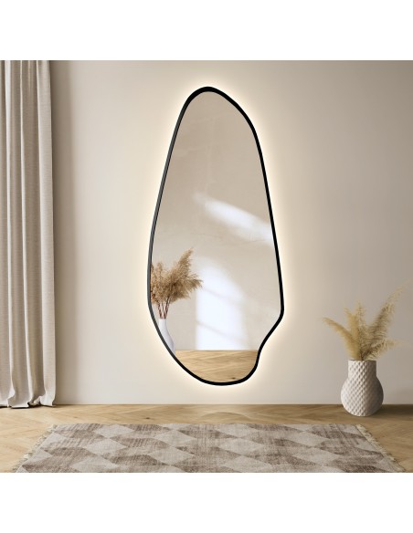 Zrkadlo s neregulárnym tvarom v ráme z MDF s osvetlením - JASPIS V RÁME LED