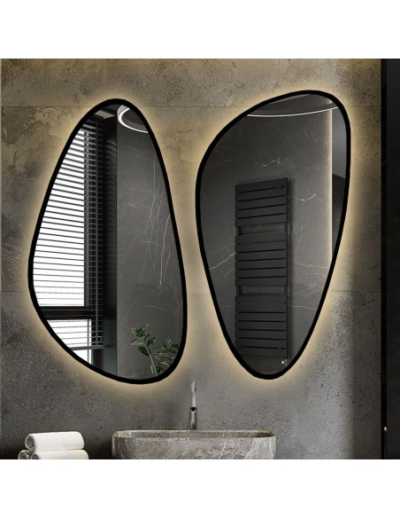 Súprava dvoch nepravidelných zrkadiel v ráme s podsvietením - SELENIT V RÁME LED