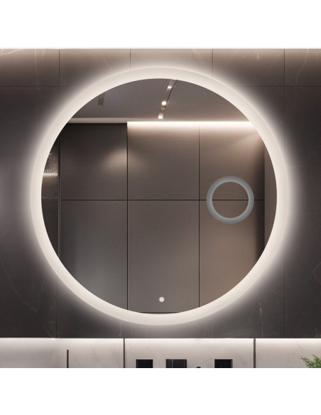 Kúpeľňové okrúhle zrkadlo so zoom zrkadlom a vypínačom - CAPELLA LED PREMIUM