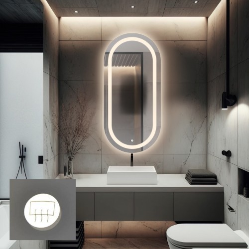 Kúpeľňové oválne zrkadlo s...