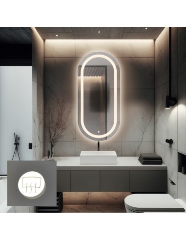 Kúpeľňové oválne zrkadlo s antiparnou...