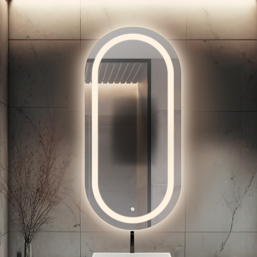 Kúpeľňové oválne zrkadlo s... 2