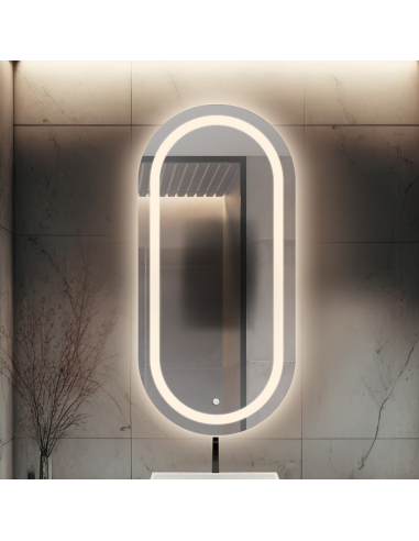 Kúpeľňové oválne zrkadlo s antiparnou...