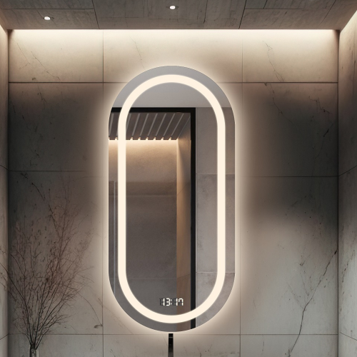 Kúpeľňové oválne zrkadlo s...