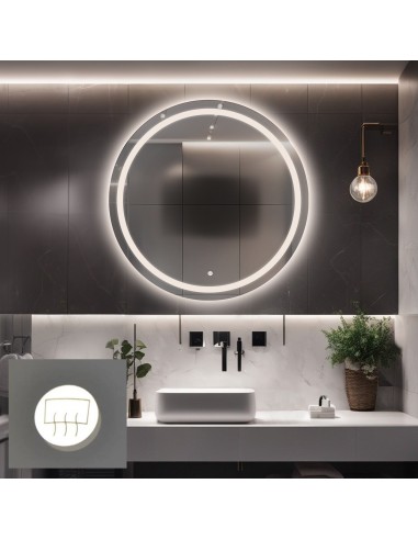 Kúpeľňové okrúhle zrkadlo s... Kúpeľňové okrúhle zrkadlo s...