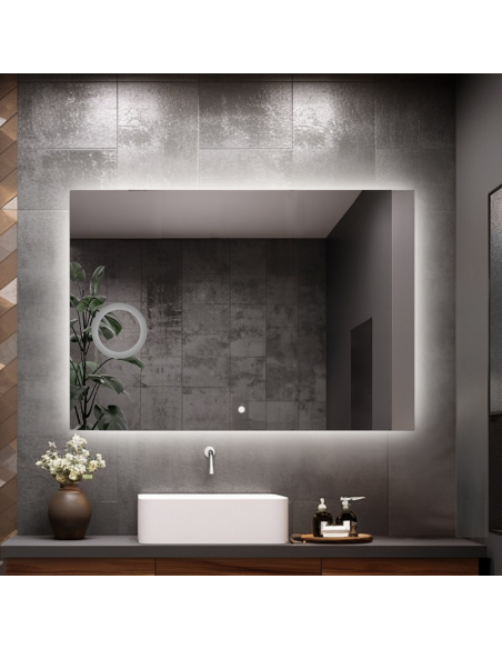 Kúpeľňové obdĺžnikové zrkadlo so zoom zrkadlom a vypínačom - AGIS LED PREMIUM