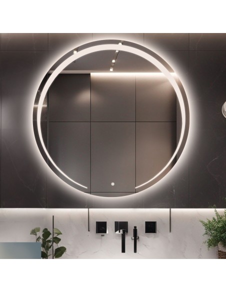 Kúpeľňové okrúhle zrkadlo s vypínačom - NELA LED PREMIUM