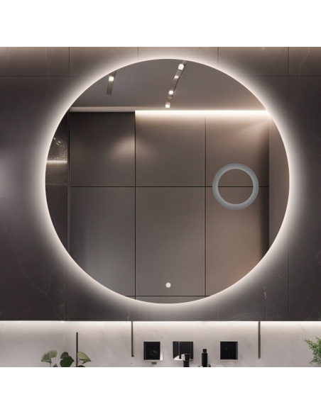 Kúpeľňové okrúhle zrkadlo so zoom zrkadlom a vypínačom - LED KRUH PREMIUM