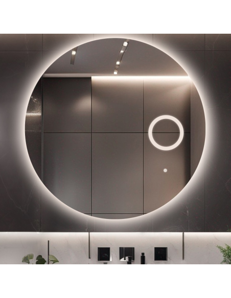 Kúpeľňové okrúhle zrkadlo s led zoom zrkadlom - LED KRUH PREMIUM