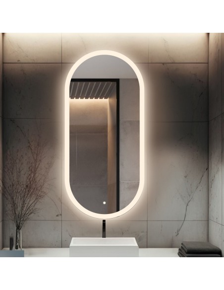Kúpeľňové oválne zrkadlo s vypínačom - ROMI LED PREMIUM