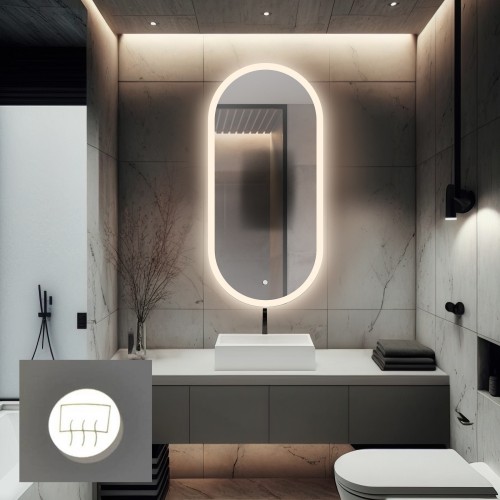 Kúpeľňové oválne zrkadlo s... 2