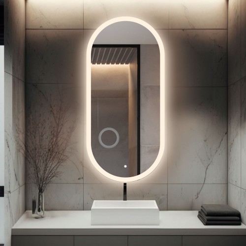 Kúpeľňové oválne zrkadlo so...