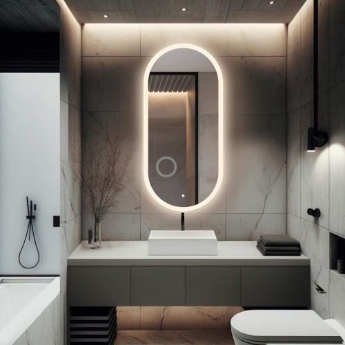 Kúpeľňové oválne zrkadlo so... 2