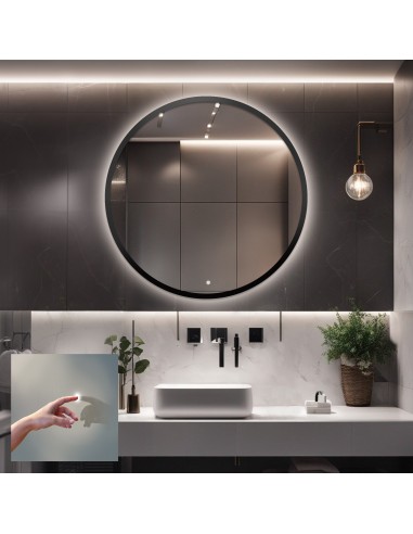 Kúpeľňové okrúhle zrkadlo v rámiku s...