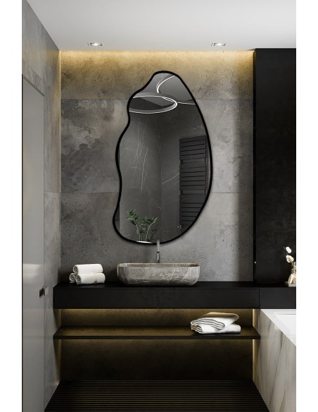 Zrkadlo v organickom tvare v rámiku - TOPAZ V RÁME