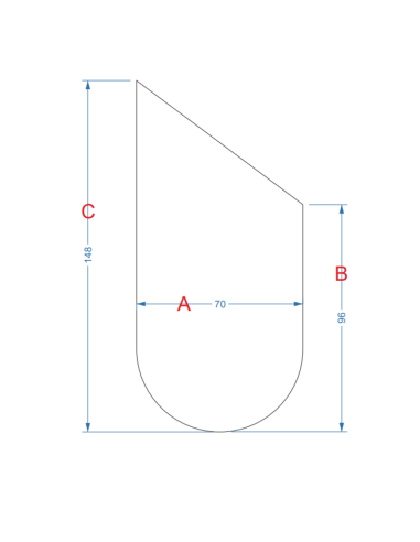 Polovica oválneho zrkadla so skosením...