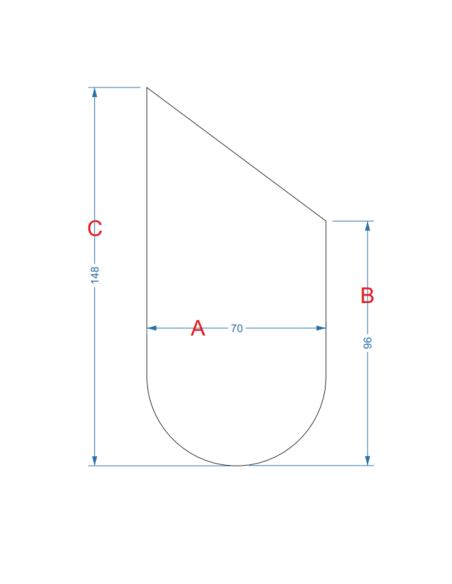 Polovica oválneho zrkadla so skosením na podkrovie so svietením - FRANK LED