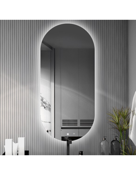 Kúpeľňové oválne zrkadlo s vypínačom - NIKO LED PREMIUM