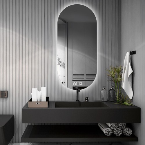 Kúpeľňové oválne zrkadlo s... 2