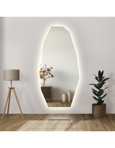 Dekoratívne zrkadlo s ostrým organickým tvarom so svietením - PIRYT LED