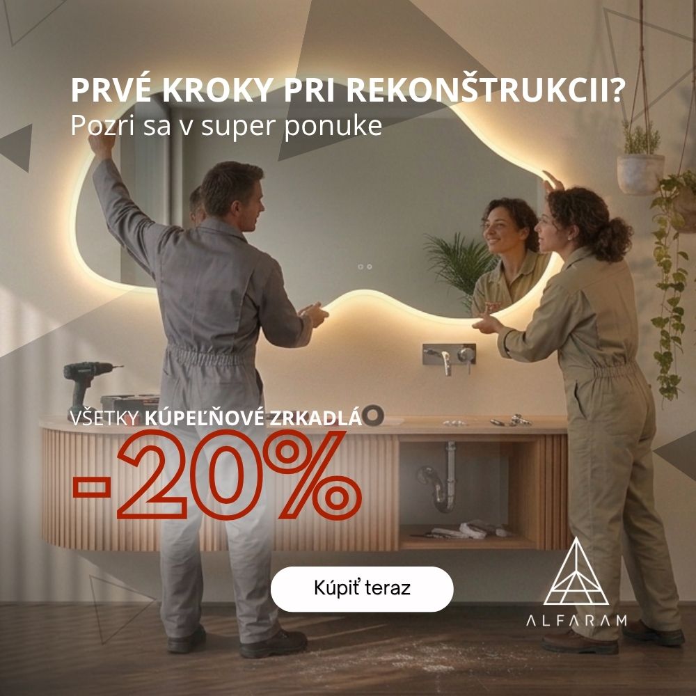 Moderné, minimalistické a klasické – všetky kúpeľňové zrkadlá teraz o 20 % lacnejšie. Nakupujte pohodlne s bezplatným doručením našou flotilou.